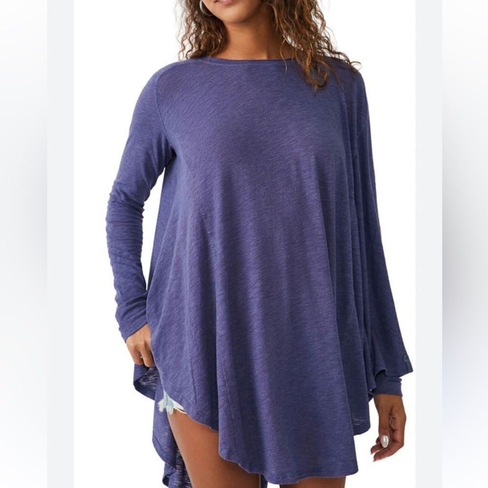 Free People Flowy Purple Long Sleeve Top